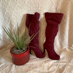 Burgundy boots